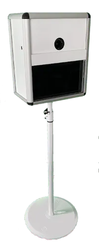 Fotobox Classic — kompakte Stativ-Fotobox mit Profi-DSLR und Studio-Blitz
